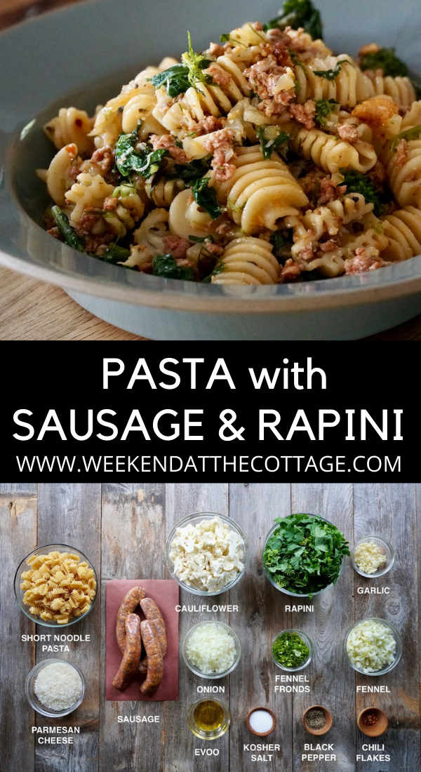 Pasta with Sausage, Cauliflower and Rapini