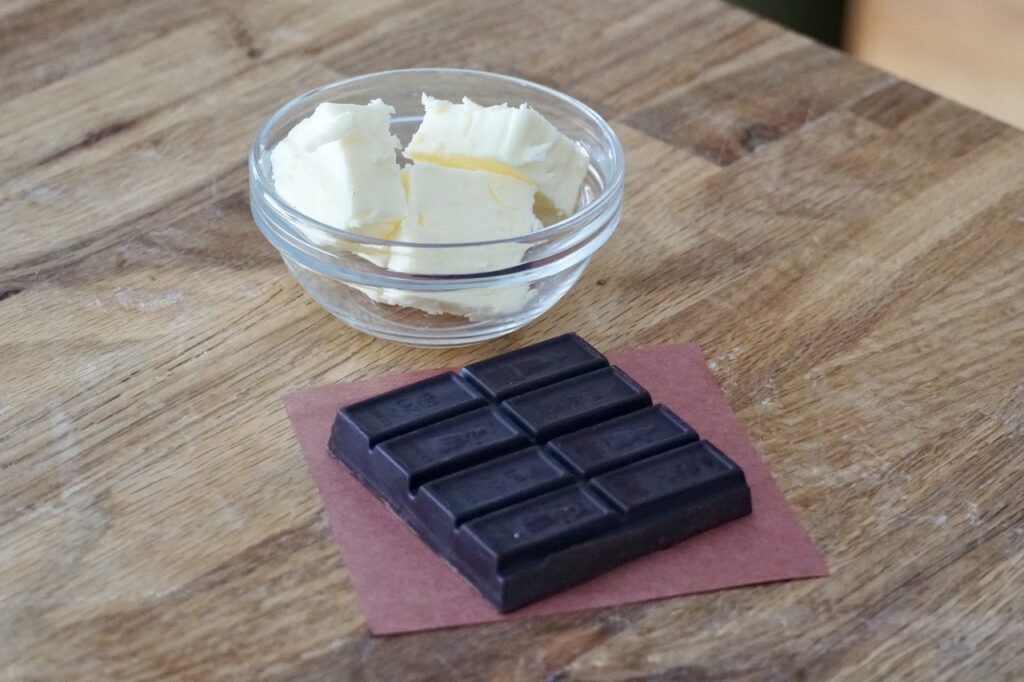 Butter and unsweetened chocolate