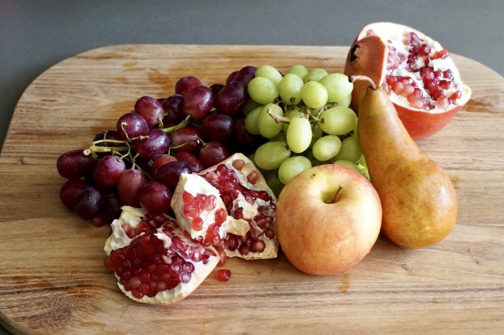 Grapes, pear, apple and pomegranate