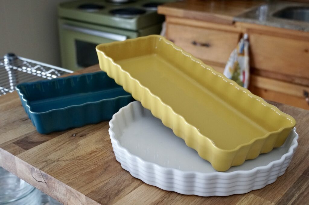 Assorted casserole and fluted oven-safe tart dishes