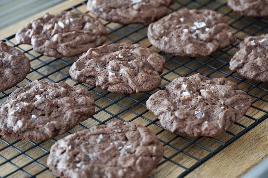 Give these cookies a few moments to cool on a wire rack before you dig in.