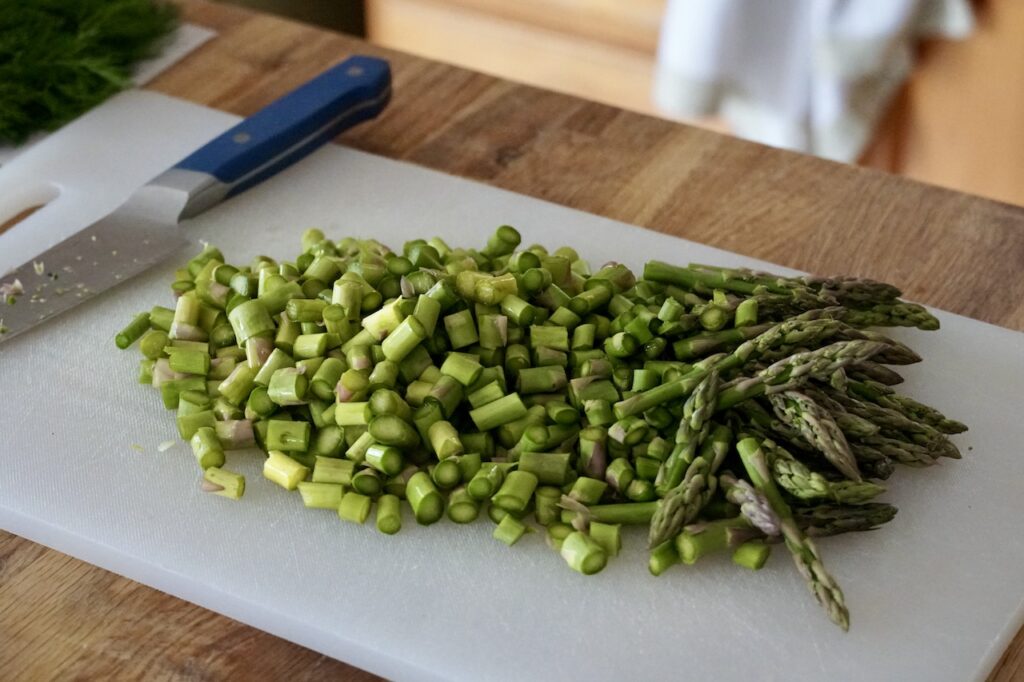 Chopped asparagus