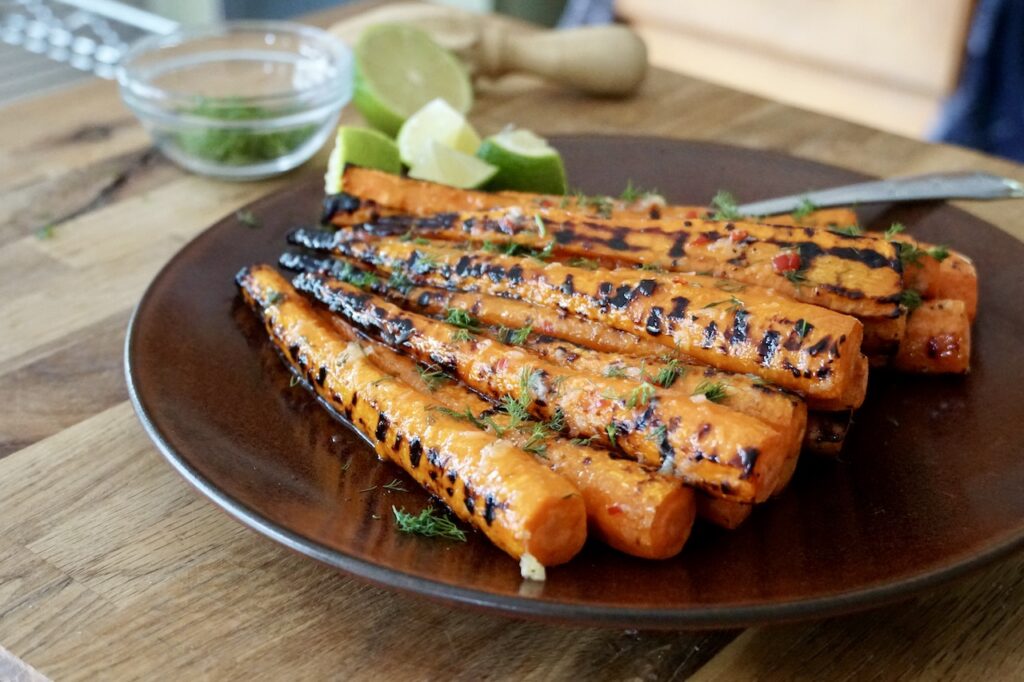 Grilled Carrots with Zesty Lime Glaze