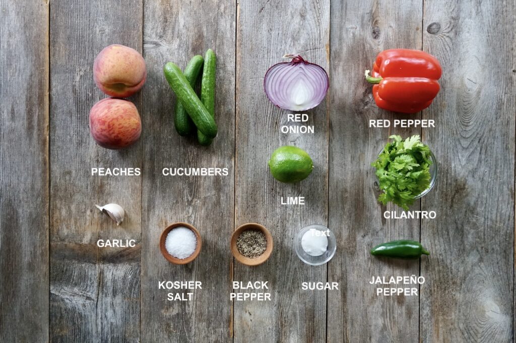 The ingredients needed to make this homemade fresh salsa recipe.