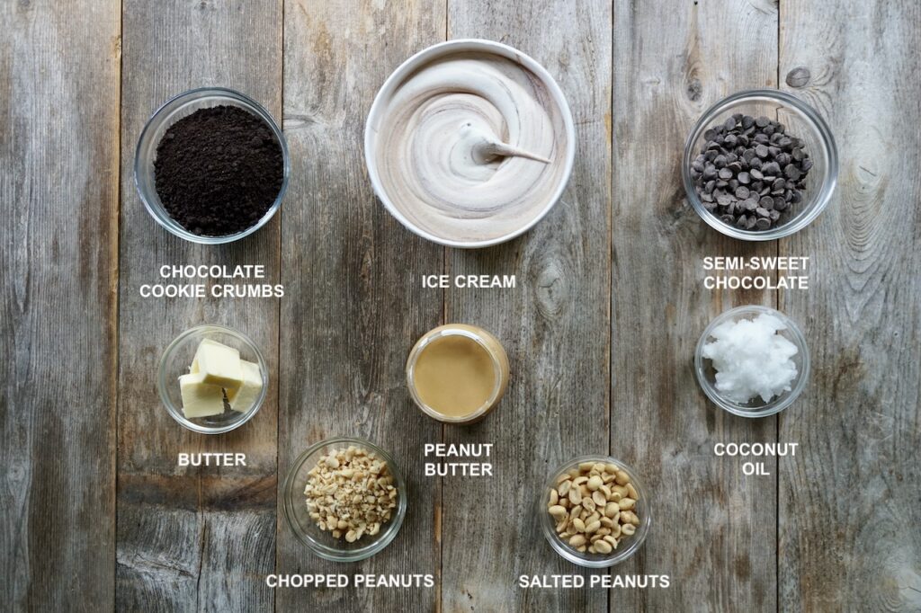The ingredients required to make a Quick and Easy Ice Cream Cake