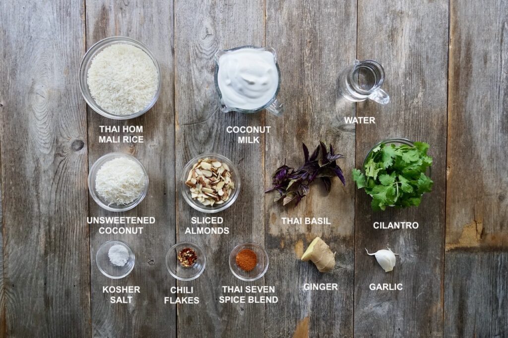 Ingredients for Nutty Coconut Rice