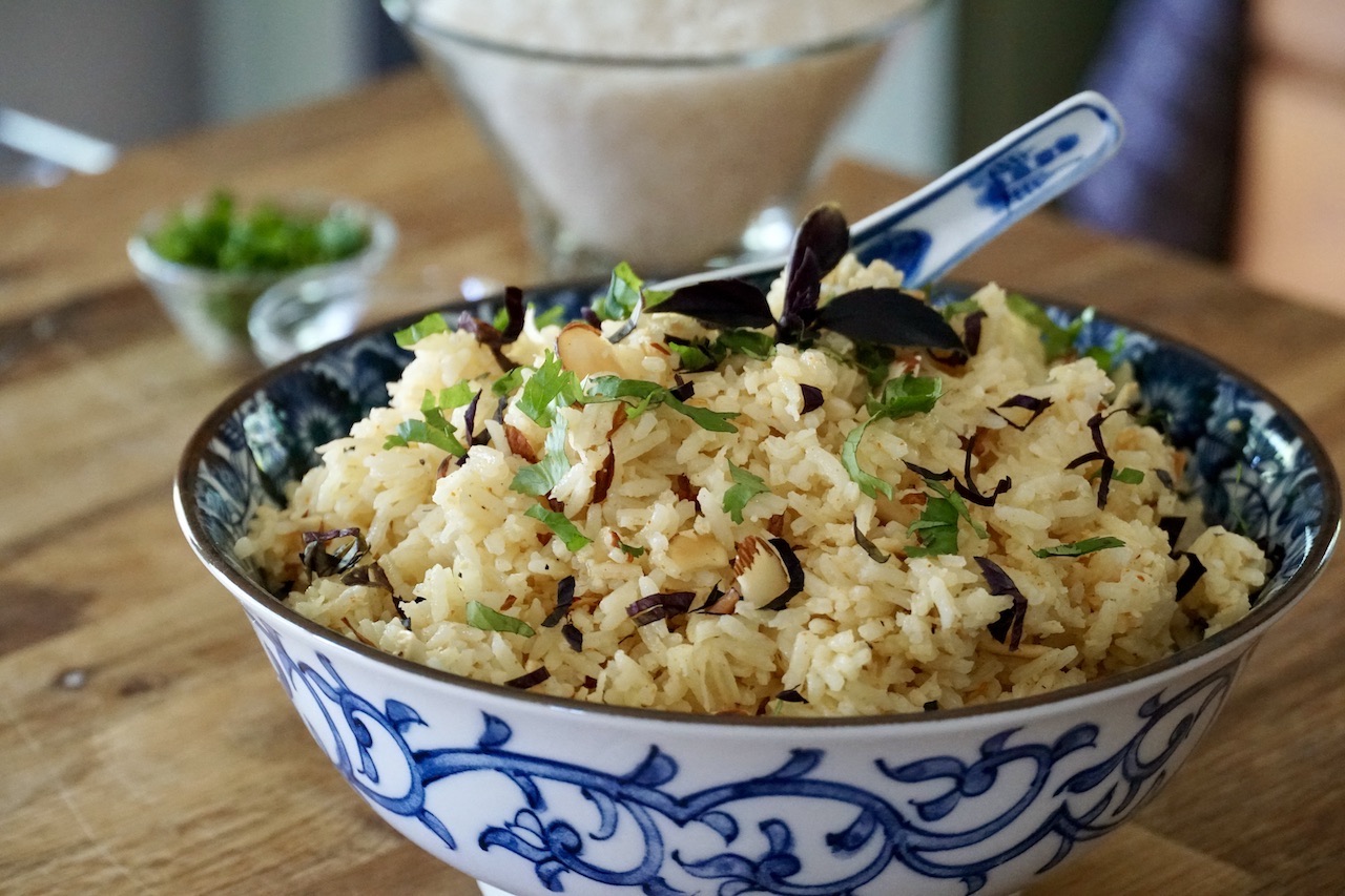 A bowl of Nutty Coconut Rice