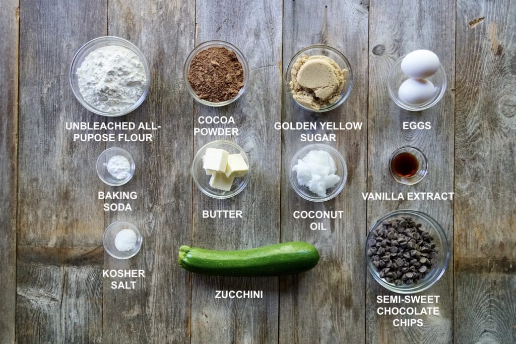 Ingredients for Chocolate Zucchini Loaf