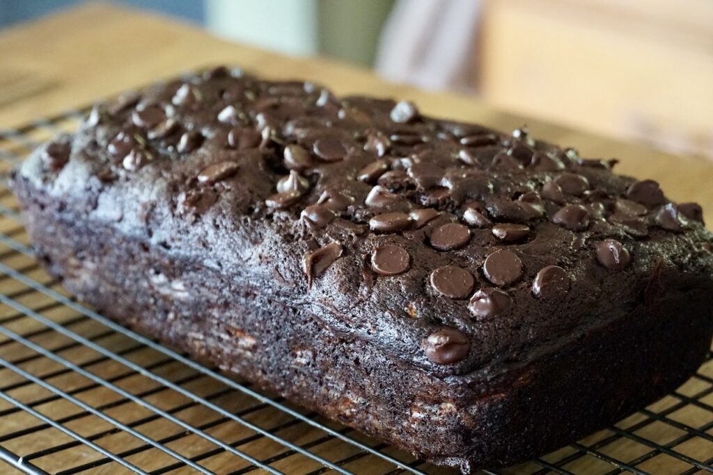 The Chocolate Zucchini Loaf fresh out of the pan
