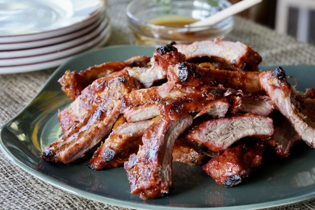 Tender pork ribs with BBQ Sauce