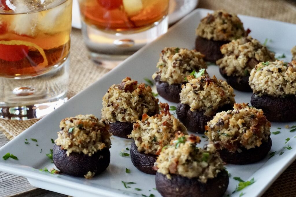 Stuffed Mushrooms with Prosciutto and Parmesan.