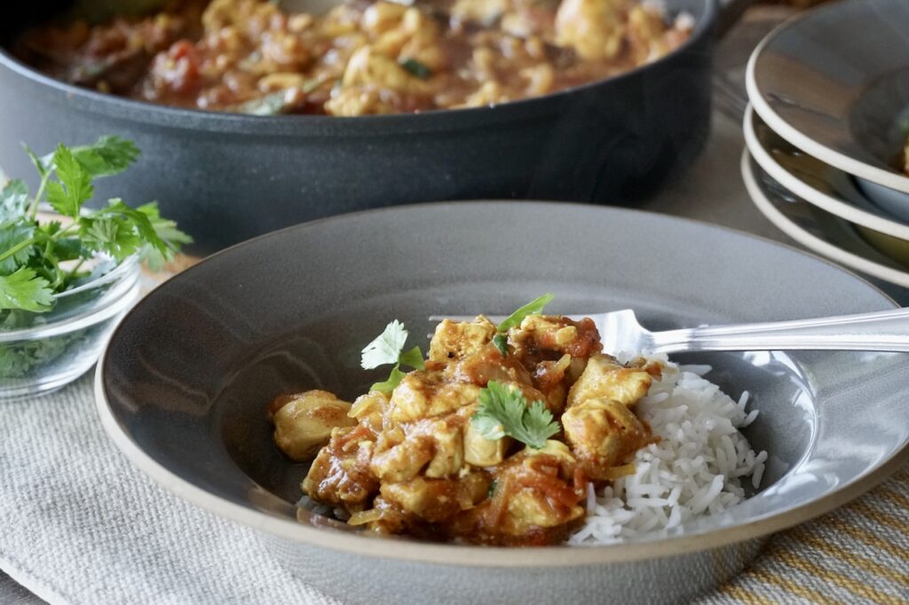 Weeknight Chicken Curry and fragrant basmati rice.