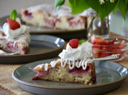 Strawberry Rhubarb Cake.