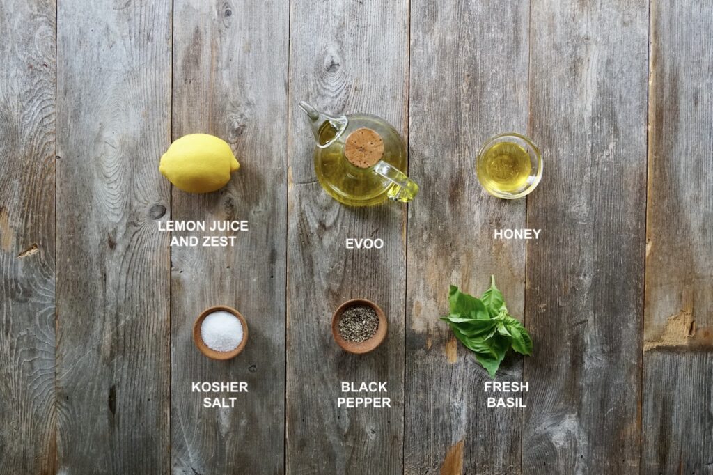 Ingredients for a light, lemon vinaigrette.