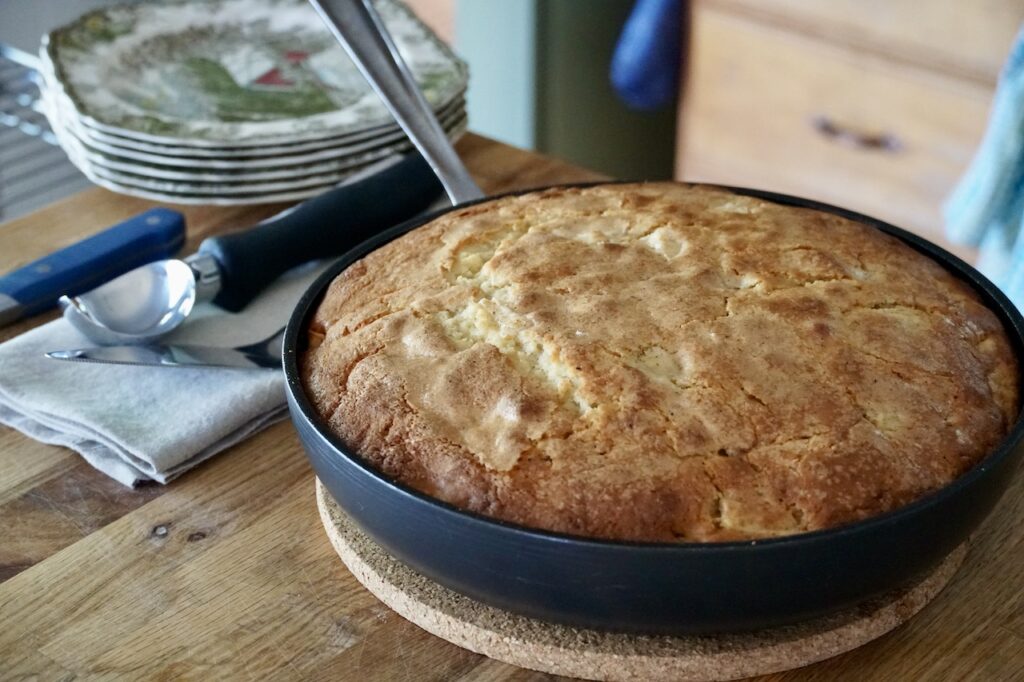 The Apple Skillet Cake fresh out of the oven.