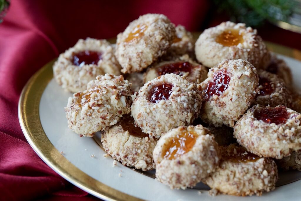 Nutty Thumbprint Cookies.