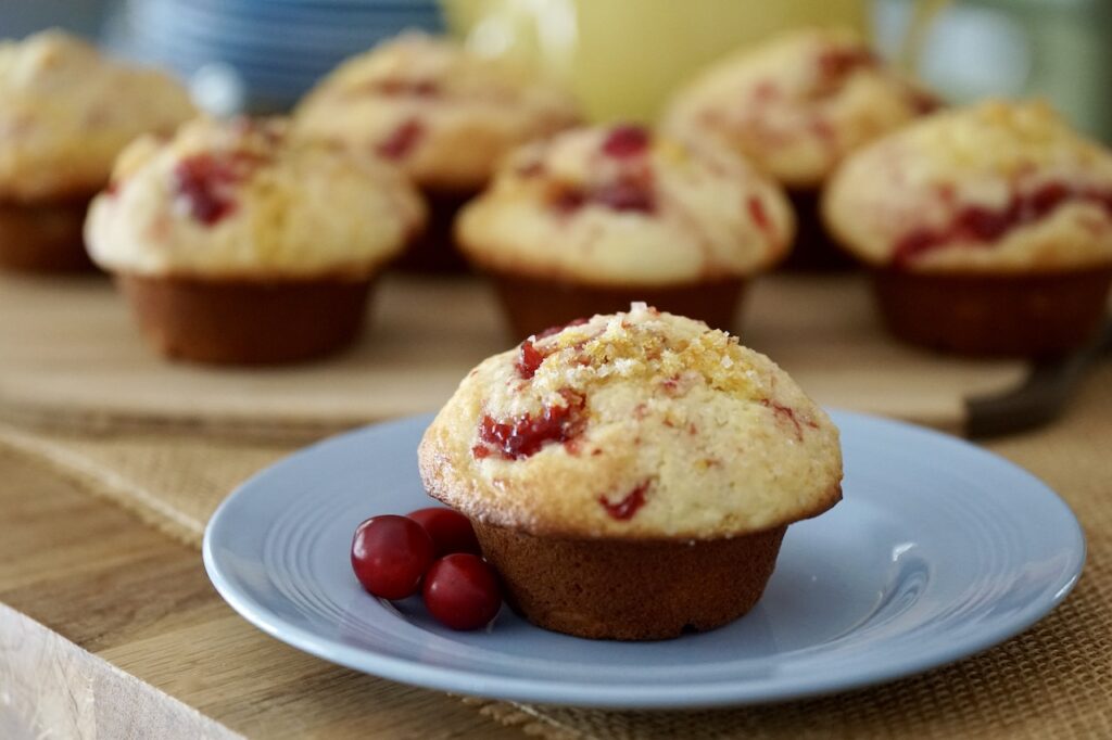 Freshly baked Cranberry-Orange Muffin Recipe.