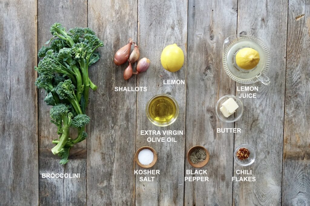 Ingredients needed to make Oven-Roasted Broccolini.