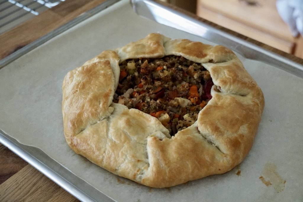 The baked Turkey Leftovers Galette fresh from the oven.