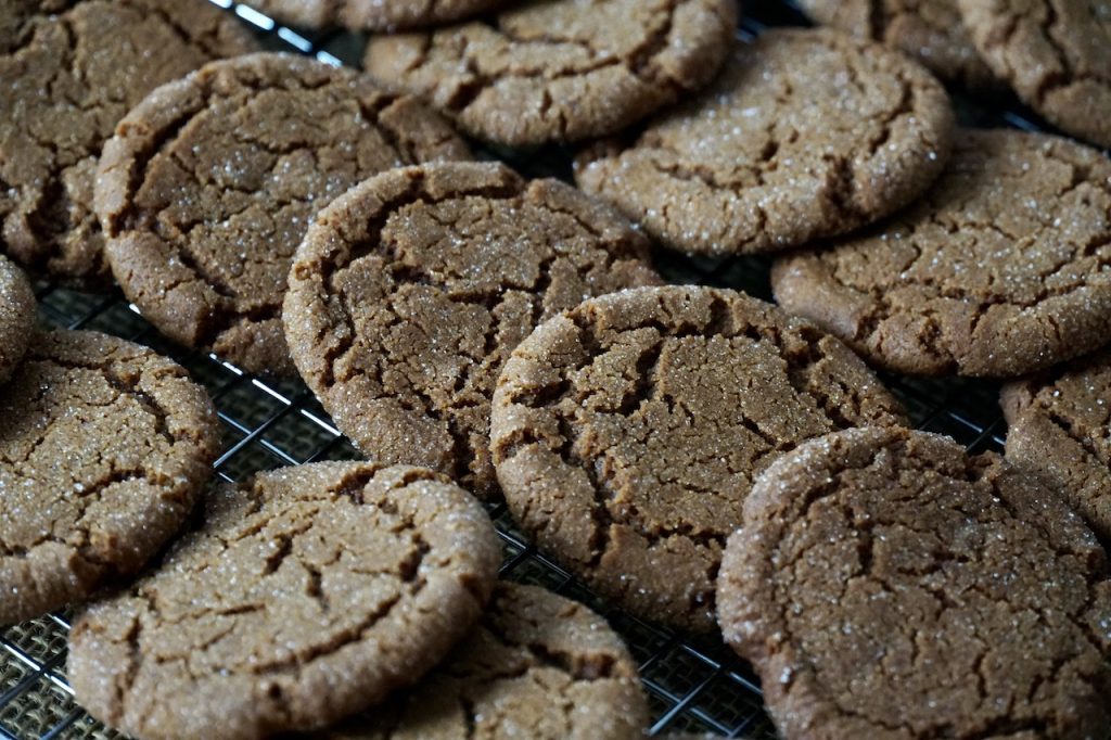 Soft and chewy ginger cookies.