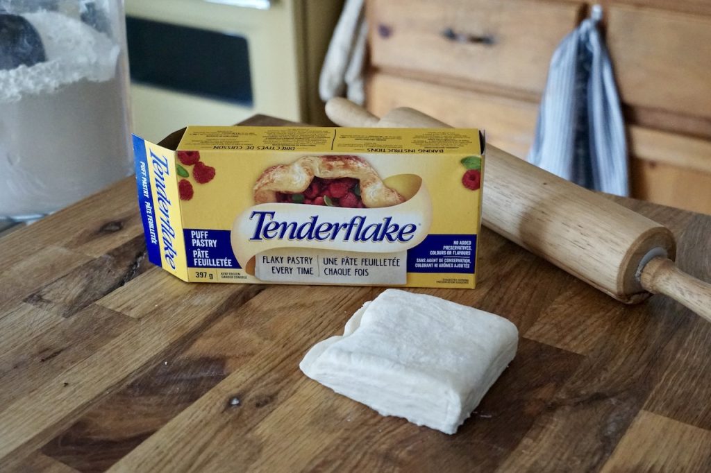 A box of store-bought puff pastry.