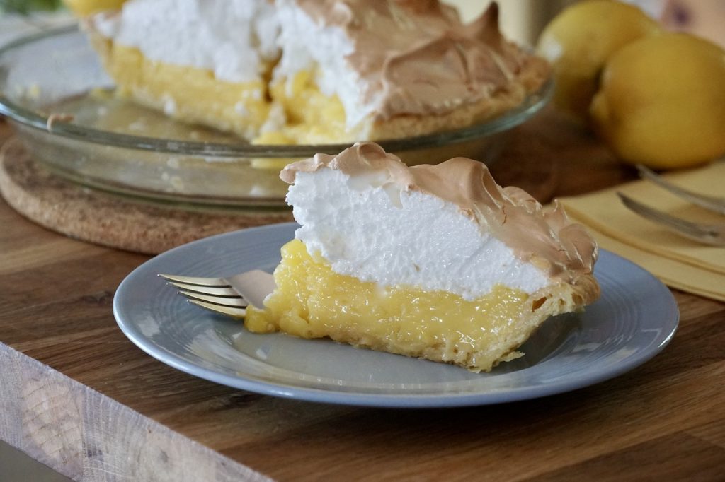 A slice of Lemon Meringue Pie.