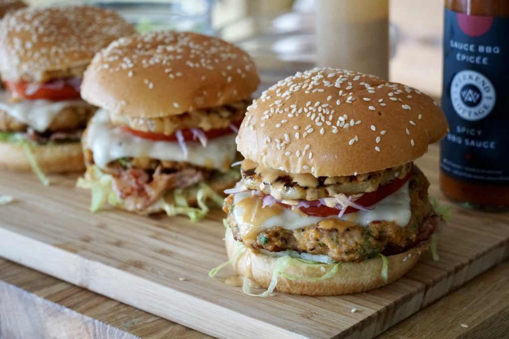 Grilled Hawaiian Chicken Burgers