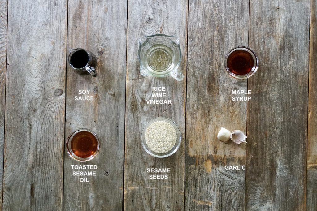 Ingredients for an Asian-inspired salad dressing.