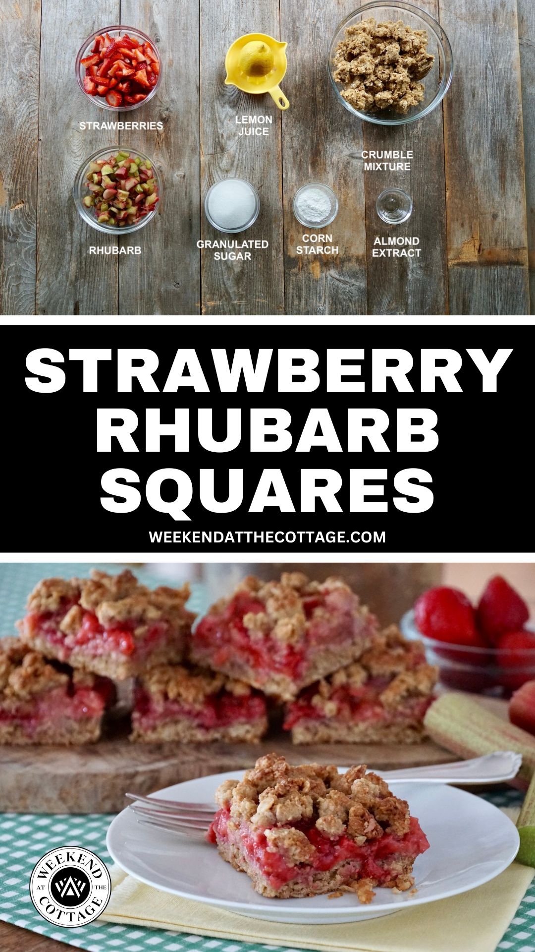 Strawberry Rhubarb Crumble Squares