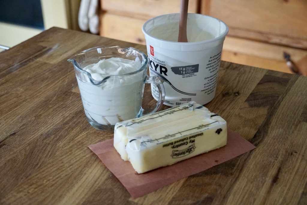 Easy flatbreads are made using unsalted butter and plain yoghurt.
