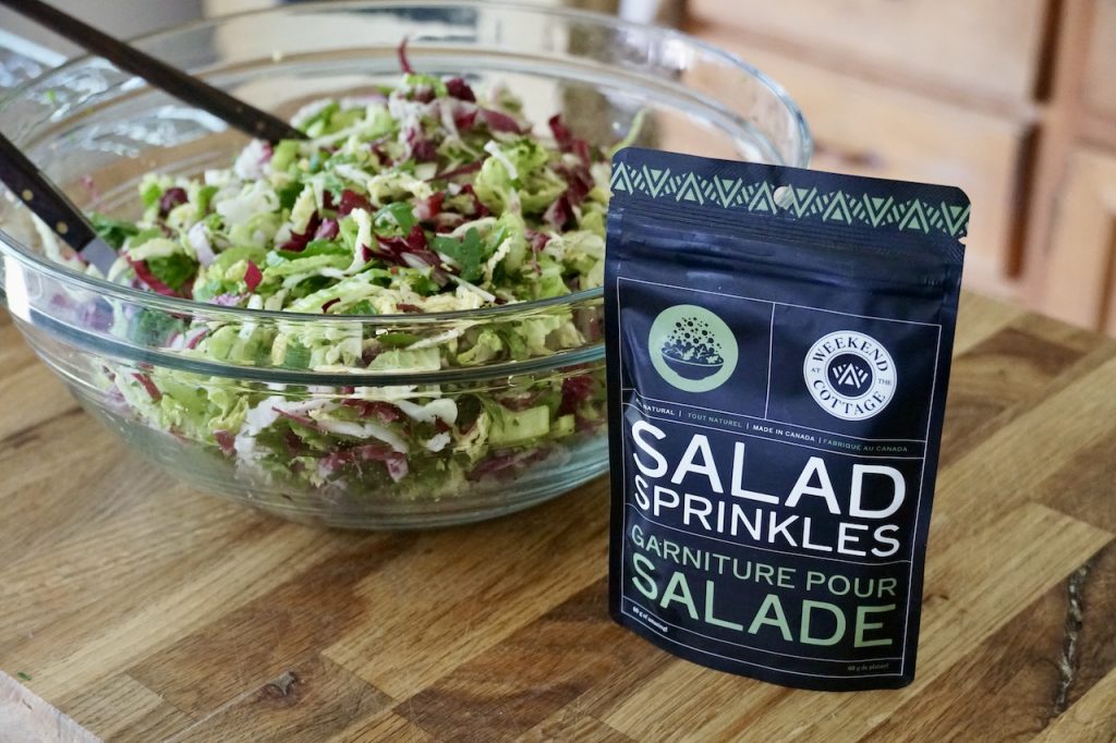 The veggie slaw and a package of Salad Sprinkles.
