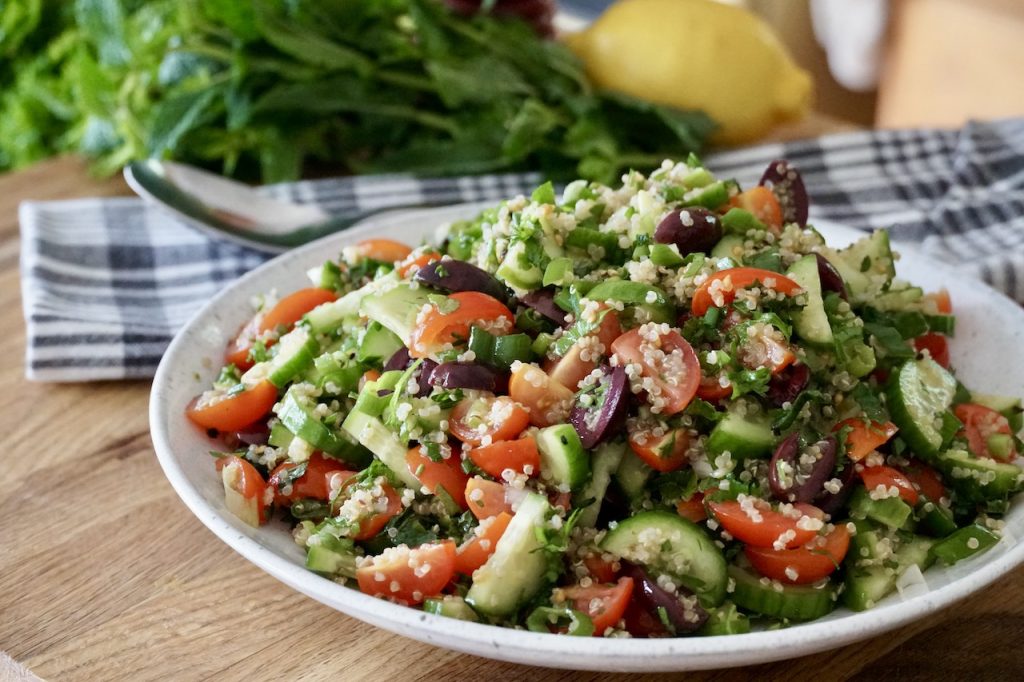 An Easy Summer Salad served in a large bowl.