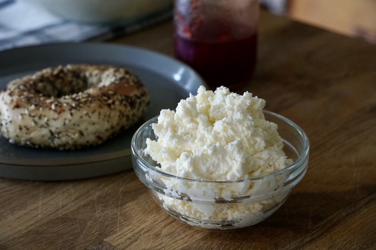 A bowl containing kajmak, a Serbian clotted cream.