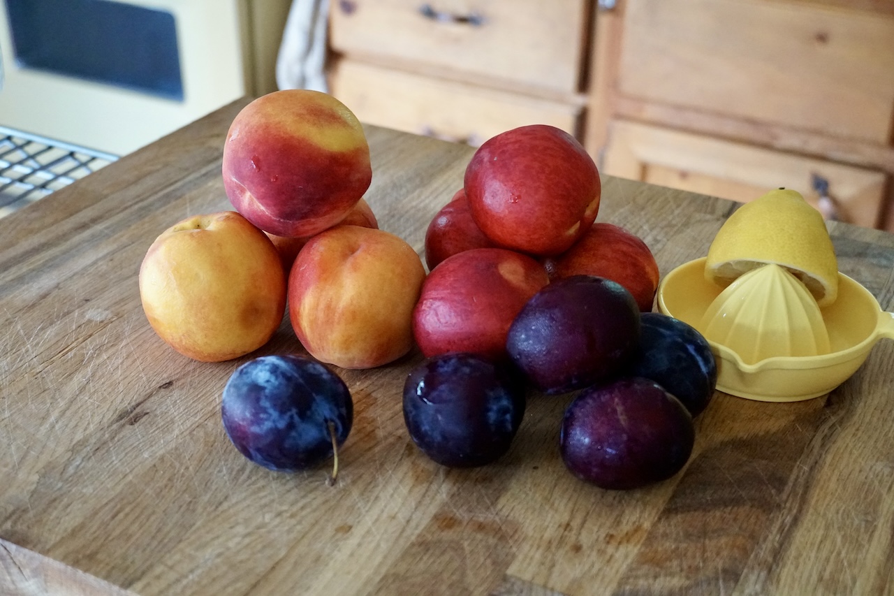 Fresh fruit including: peaches, plums and nectarines.